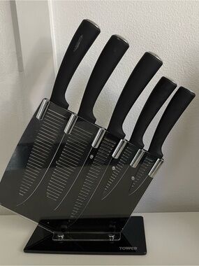 Tower Countertop Knife Knives Set Compact Cutlery